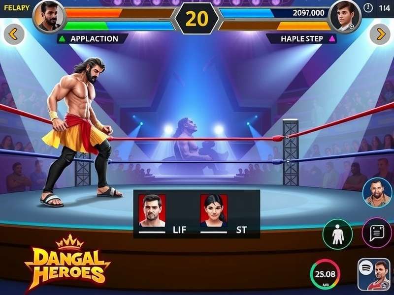 Dangal Heroes gameplay screenshot showing wrestling match